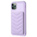 iPhone 11 Pro Max BF26 Wave Pattern Card Bag Holder Phone Case - Purple