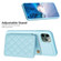 iPhone 11 Pro Max BF25 Square Plaid Card Bag Holder Phone Case - Blue