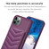 iPhone 11 Pro Max BF26 Wave Pattern Card Bag Holder Phone Case - Dark Purple