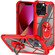 iPhone 11 Pro Max TPU + PC Lens Protection Phone Case with Ring Holder - Red