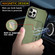 iPhone 11 Pro Max Carbon Fiber Magnetic Card Bag TPU+PU Shockproof Back Cover Case with Holder & Card Slot & Photo Frame  iPhone 11 Pro Max - Green