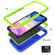 iPhone 11 Pro Max Wave Pattern 3 in 1 Silicone+PC Shockproof Protective Case - Blue+Olivine