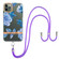 iPhone 11 Pro Max Flowers Series TPU Phone Case with Lanyard  - Blue Peony