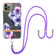 iPhone 11 Pro Max Flowers Series TPU Phone Case with Lanyard  - Purple Begonia