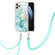 iPhone 11 Pro Max Electroplating Marble Pattern IMD TPU Shockproof Case with Neck Lanyard - Green 003