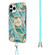 iPhone 11 Pro Max Electroplating Splicing Marble Flower Pattern TPU Shockproof Case with Lanyard  - Blue Flower