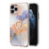 iPhone 11 Pro Max Electroplating Pattern IMD TPU Shockproof Case with Rhinestone Ring Holder - Milky Way White Marble