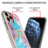 iPhone 11 Pro Max Electroplating Pattern IMD TPU Shockproof Case with Rhinestone Ring Holder - Milky Way Blue Marble