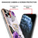 iPhone 11 Pro Max Electroplating Pattern IMD TPU Shockproof Case with Rhinestone Ring Holder  - Purple Flower