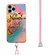 iPhone 11 Pro Max Electroplating Pattern IMD TPU Shockproof Case with Neck Lanyard  - Dream Chasing Butterfly