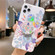 iPhone 11 Pro Max Colorful Laser Flower Series IMD TPU Mobile Phone Case With Folding Stand - Begonia Flowers KB2