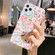 iPhone 11 Pro Max Colorful Laser Flower Series IMD TPU Mobile Phone Case With Folding Stand - Banana Leaf KB1