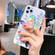 iPhone 11 Pro Max Colorful Laser Flower Series IMD TPU Mobile Phone Case With Ring Bracket Rhinestones - Monstera KC3