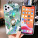 iPhone 11 Pro Max Colorful Laser Flower Series IMD TPU Mobile Phone Case With Ring Bracket Rhinestones - Lyre Coral   KC4