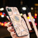 iPhone 11 Pro Max Fashion Clock Pattern Rhinestone Mobile Phone Shell with Bracket / Hand Rope / Lanyard - Rose Gold
