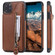iPhone 11 Pro Max Solid Color Double Buckle Zipper Shockproof Protective Case - Brown
