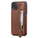 iPhone 11 Pro Max Solid Color Double Buckle Zipper Shockproof Protective Case - Brown