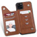 iPhone 11 Pro Max Solid Color Double Buckle Zipper Shockproof Protective Case - Brown