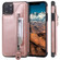 iPhone 11 Pro Max Solid Color Double Buckle Zipper Shockproof Protective Case - Rose Gold