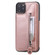 iPhone 11 Pro Max Solid Color Double Buckle Zipper Shockproof Protective Case - Rose Gold