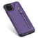 iPhone 11 Pro Max Solid Color Double Buckle Zipper Shockproof Protective Case - Purple