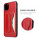 iPhone 11 Pro Max Fierre Shann Full Coverage Protective Leather Case with Holder & Card Slot  - Red