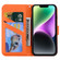 iPhone 11 Pro Max Cartoon Buckle Horizontal Flip Leather Phone Case - Orange