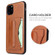 iPhone 11 Pro Max Fierre Shann Full Coverage Protective Leather Case with Holder & Card Slot  - Brown