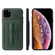 iPhone 11 Pro Max Fierre Shann Full Coverage Protective Leather Case with Holder & Card Slot  - Green