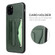 iPhone 11 Pro Max Fierre Shann Full Coverage Protective Leather Case with Holder & Card Slot  - Green