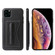 iPhone 11 Pro Max Fierre Shann Full Coverage Protective Leather Case with Holder & Card Slot  - Black