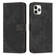 iPhone 11 Pro Max Skin Feel Stripe Pattern Leather Phone Case with Lanyard - Black