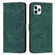 iPhone 11 Pro Max Skin Feel Stripe Pattern Leather Phone Case with Lanyard - Green