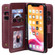 iPhone 11 Pro Max Multifunctional Magnetic Copper Buckle Horizontal Flip Solid Color Leather Case with 10 Card Slots & Wallet & Holder & Photo Frame - Wine Red