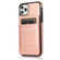 iPhone 11 Pro Max Solid Color PC + TPU Protective Case with Holder & Card Slots  - Rose Gold