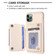 iPhone 11 Pro Max BF27 Metal Ring Card Bag Holder Phone Case - Beige