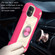 iPhone 11 Pro Max Shockproof Silicone + PC Protective Case with Dual-Ring Holder  - Rose Red