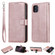 iPhone 11 Pro Max Solid Color Horizontal Flip Protective Case with Holder & Card Slots & Wallet & Photo Frame & Lanyard - Rose Gold