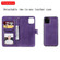 iPhone 11 Pro Max Solid Color Horizontal Flip Protective Case with Holder & Card Slots & Wallet & Photo Frame & Lanyard - Purple