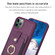 iPhone 11 Pro Max BF27 Metal Ring Card Bag Holder Phone Case - Dark Purple