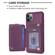 iPhone 11 Pro Max BF27 Metal Ring Card Bag Holder Phone Case - Dark Purple