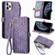 iPhone 11 Pro Max Geometric Zipper Wallet Side Buckle Leather Phone Case - Purple