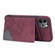 iPhone 11 Pro Max Line Card Holder Phone Case  - Wine Red