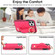 iPhone 11 Pro Max Non-slip Full Coverage Ring PU Phone Case with Wristband - Rose Red