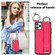 iPhone 11 Pro Max Non-slip Full Coverage Ring PU Phone Case with Wristband - Rose Red