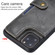 iPhone 11 Pro Max Buckle Zipper Shockproof Protective Case with Holder & Card Slots & Wallet & Lanyard & Photos Frame - Coffee