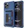 iPhone 11 Pro Max ZM06 Card Bag TPU + Leather Phone Case  - Blue