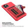 iPhone 11 Pro Max ZM06 Card Bag TPU + Leather Phone Case  - Red
