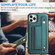 iPhone 11 Pro Max Shockproof Leather Phone Case with Wrist Strap - Green