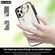 iPhone 11 Pro Max Non-slip Full Coverage Ring PU Phone Case with Wristband - White